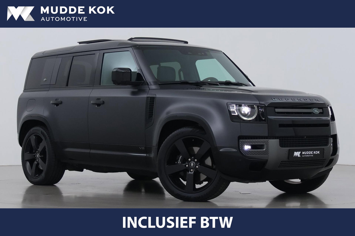Land Rover Defender 5.0 P525 110 V8 Carpathian Edition | 5- Persoons | Meridian Surround | 22 Inch | ACC | Panoramadak | Luchtvering