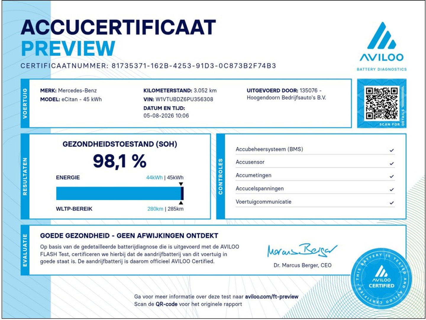 Mercedes-Benz eCitan 112 51 kWh - L2 Lang - 22 kWh Laden - SoH 98%