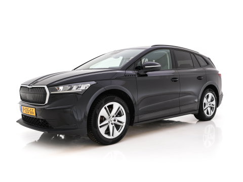 Škoda Enyaq iV 60 [ 3-Fase-11kW ] {SoH-88%} (INCL-BTW) *LEATHER-FABRIC | FULL-LED | DIGI-COCKPIT | CAMERA | KEYLESS | NAVI-FULLMAP | AMBIENTLIGHT | ECC | HEATED-COMFORTSEATS | PRIVACY-GLASS | DAB+ | PDC | CRUISE | 19"ALU*