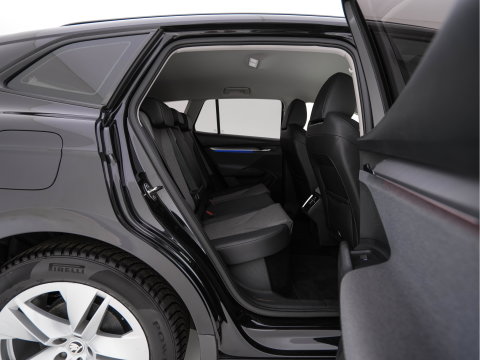 Škoda Enyaq iV 60 [ 3-Fase-11kW ] {SoH-88%} (INCL-BTW) *LEATHER-FABRIC | FULL-LED | DIGI-COCKPIT | CAMERA | KEYLESS | NAVI-FULLMAP | AMBIENTLIGHT | ECC | HEATED-COMFORTSEATS | PRIVACY-GLASS | DAB+ | PDC | CRUISE | 19"ALU*
