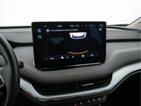 Škoda Enyaq iV 60 [ 3-Fase-11kW ] {SoH-88%} (INCL-BTW) *LEATHER-FABRIC | FULL-LED | DIGI-COCKPIT | CAMERA | KEYLESS | NAVI-FULLMAP | AMBIENTLIGHT | ECC | HEATED-COMFORTSEATS | PRIVACY-GLASS | DAB+ | PDC | CRUISE | 19"ALU*