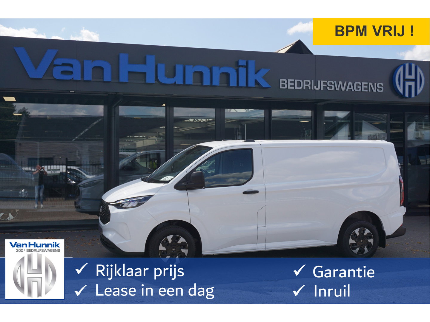 Ford E-Transit Custom 320S 218PK 71KWH Trend AUT BPM VRIJ!! Apple CP / Android A, LED, 2300KG Trekgewicht NR. EC02