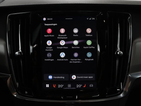 Volvo V90 2.0 T8 Plug-in hybrid AWD Plus Bright | SOH 97,1 | Panoramadak | Leder | Memory | Harman/Kardon | Stuur/stoel verwarming | Achterbank verwarming | Carplay | Cruise control | 360 Camera | Park assist | Trekhaak