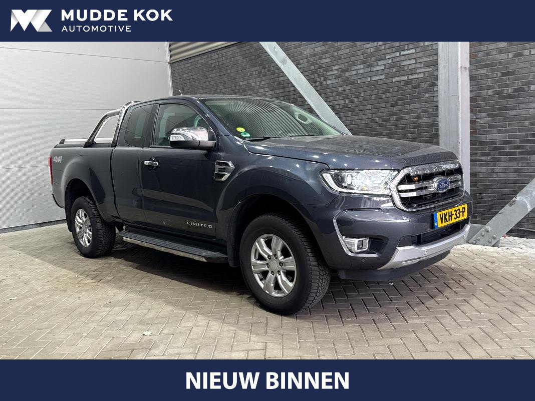 Ford Ranger 2.0 EcoBlue Limited Super Cab | Leder | Stoelverwarming | Camera | Keyless | Navigatie | Verwarmde Voorruit | Koelbox | Getint Glas