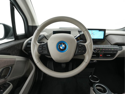 BMW i3 Basis 120Ah 42 kWh [3-Fase-11kW] {SoH-95%} *HEAT-PUMP | LEATHER-FABRIC | FULL-LED | HARMAN/KARDON | HEATED-COMFORTSEATS | DIGI-COCKPIT | NAVI-FULLMAP | PRIVACY-GLASS | DAB+ | ECC | PDC | CRUISE | 20''ALU*