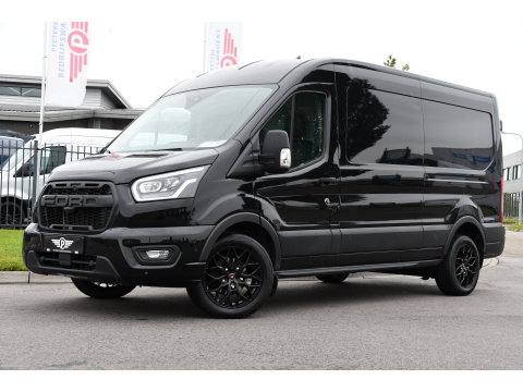 Ford Transit 350 2.0 TDCI L3H2 Black Edition Camera, Cruise, Carplay, 185pk, Xenon, Multimedia, Automaat, Trekhaak, Sensoren, Uniek!