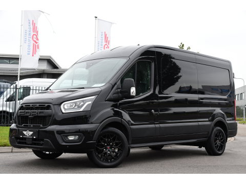 Ford Transit 350 2.0 TDCI L3H2 Black Edition Camera, Cruise, Carplay, 185pk, Xenon, Multimedia, Automaat, Trekhaak, Sensoren, Uniek!