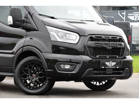 Ford Transit 350 2.0 TDCI L3H2 Black Edition Camera, Cruise, Carplay, 185pk, Xenon, Multimedia, Automaat, Trekhaak, Sensoren, Uniek!