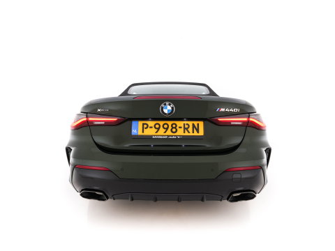 BMW 4 Serie Cabrio M440i xDrive High Executive (INCL-BTW) *LEATHER | LASER-LED | MEMORY-PACK | DIGI-COCKPIT | KEYLESS | HIFI-SOUND | SHIFTPADDLES | CAMERA | DAB | NAVI-FULLMAP | AMBIENTLIGHT | HEAD-UP | TOWBAR | 19''ALU*