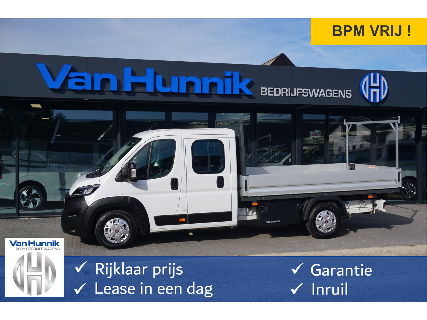 Fiat Ducato 35 Maxi DOKA 180PK Open Laadbak AUT 10" Scherm, Navi, Climate, Trekhaak, Standkachel! NR. D01*