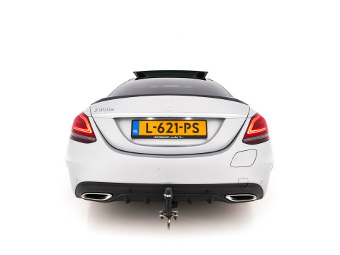 Mercedes-Benz C-Klasse 300 e Business Solution AMG Limited (Plug-in) {SoH-94%} (INCL.BTW) Aut. *PANO | LEATHER-FABRIC | MULTIBEAM-LED | TOP-VIEW | DIGI-COCKPIT | BLIND-SPOT | HEATED-SPORTSEATS | SHIFT-PADDLES | NAVI-FULLAMP | PRIVACY-GLASS | PDC | CRUISE | TOWBAR | 18''