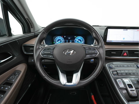 Hyundai Santa Fe 1.6 T-GDI Comfort Smart Sky AWD [ 7-Pers. ] {SoH-100%} (Plug-In) (INCL-BTW) *PANO | LEATHER | FULL-LED | ADAPTIVE-CRUISE | BLINDSPOT | MEMORY-PACK | DIGI-COCKPIT | SHIFTPADDLES | PRIVACYGLASS | NAVI-FULLMAP | KEYLESS | TOWBAR | CARBON | 19''ALU*