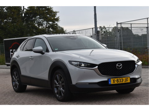 Mazda CX-30 2.0 e-SkyActiv-X M 186 pk Hybrid Exclusive-line | NL-Auto | HUD | Afn.trekhaak | Open dak | BOSE | 360 gr.camera | Keyless | Memorystoel | Full LED