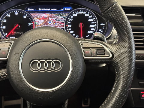 Audi RS6 4.0 TFSI Quattro Performance Pro Line Plus | 605 PK! | Keramische Remmen | Panoramadak | Leder | Apple Carplay | Android Auto | Adaptieve Cruise Control | Dodehoek Sensor | Lane Assist | Bose | 360° Graden Camera |