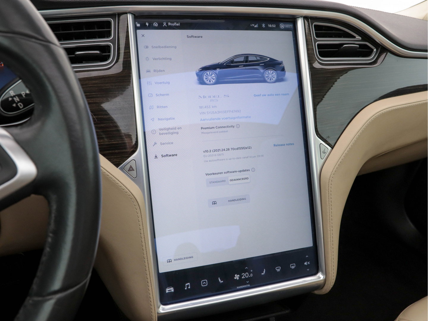 Tesla Model S 85 Base [ 3-Fase-11kW ] (INCL-BTW) *PANO | KEYLESS | LEATHER | NAVI-FULLMAP | FULL-LED | CAMERA | DAB | CRUISE | HEATED-COMFORTSEATS | ECC | PDC | WOODEN-INLAY | DIGI-COCKPIT | MEMORY-PACK |  19"ALU*