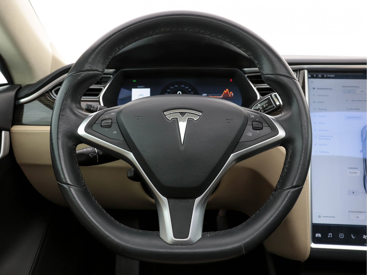 Tesla Model S 85 Base [ 3-Fase-11kW ] (INCL-BTW) *PANO | KEYLESS | LEATHER | NAVI-FULLMAP | FULL-LED | CAMERA | DAB | CRUISE | HEATED-COMFORTSEATS | ECC | PDC | WOODEN-INLAY | DIGI-COCKPIT | MEMORY-PACK |  19"ALU*
