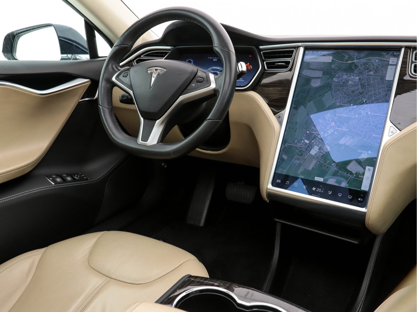 Tesla Model S 85 Base [ 3-Fase-11kW ] (INCL-BTW) *PANO | KEYLESS | LEATHER | NAVI-FULLMAP | FULL-LED | CAMERA | DAB | CRUISE | HEATED-COMFORTSEATS | ECC | PDC | WOODEN-INLAY | DIGI-COCKPIT | MEMORY-PACK |  19"ALU*