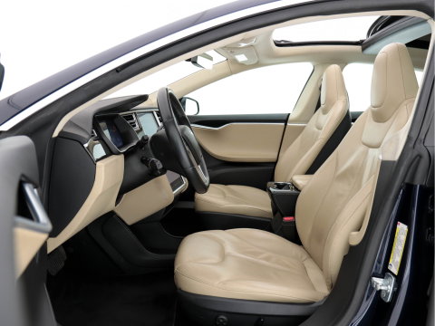 Tesla Model S 85 Base [ 3-Fase-11kW ] (INCL-BTW) *PANO | KEYLESS | LEATHER | NAVI-FULLMAP | FULL-LED | CAMERA | DAB | CRUISE | HEATED-COMFORTSEATS | ECC | PDC | WOODEN-INLAY | DIGI-COCKPIT | MEMORY-PACK |  19"ALU*