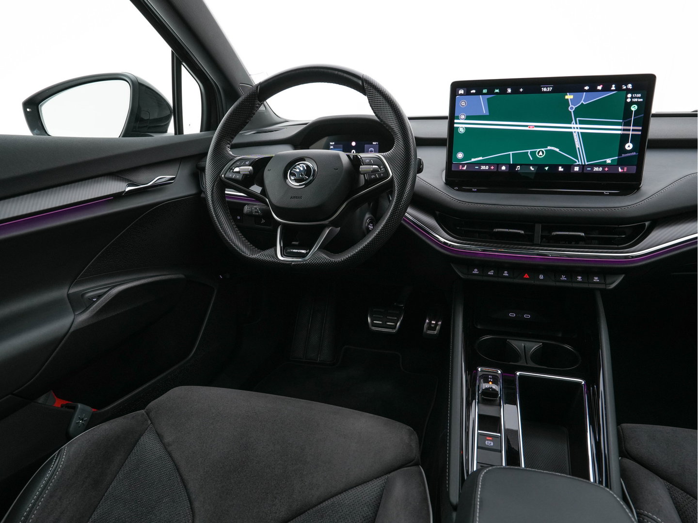 Škoda Enyaq Coupé 85 Sportline [ 3-Fase-11kW] {SoH-95%} (INCL-BTW) Aut. *PANO |  LEATHER-ALCANTARA | FULL-LED | BLINDSPOT | HEATED-SPORTSEATS | CAMERA | KEYLESS | PRIVACY-GLASS | ADAPTIVE-CRUISE | SHIFTPADDLES | TOWBAR | 20''ALU*