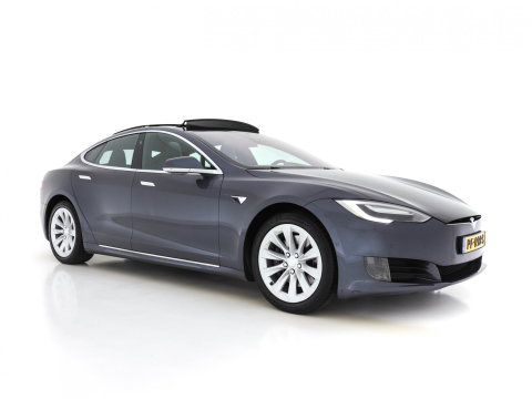 Tesla Model S 235 Kw Base [ 3-Fase-17kW ] {SoH-87%} (INCL-BTW) *PANO | AUTO-PILOT | KEYLESS | FULL-LED | 1/2-LEATHER | NAVI-FULLMAP | SURROUND-VIEW | APP-CONNECT | LANE-ASSIST | DIGI-COCKPIT | DAB | SPORT-SEATS | 19"ALU