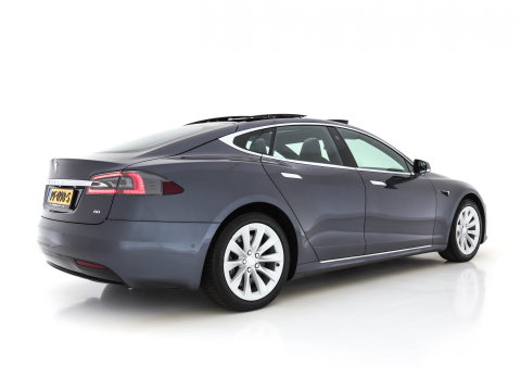 Tesla Model S 235 Kw Base [ 3-Fase-17kW ] {SoH-87%} (INCL-BTW) *PANO | AUTO-PILOT | KEYLESS | FULL-LED | 1/2-LEATHER | NAVI-FULLMAP | SURROUND-VIEW | APP-CONNECT | LANE-ASSIST | DIGI-COCKPIT | DAB | SPORT-SEATS | 19"ALU