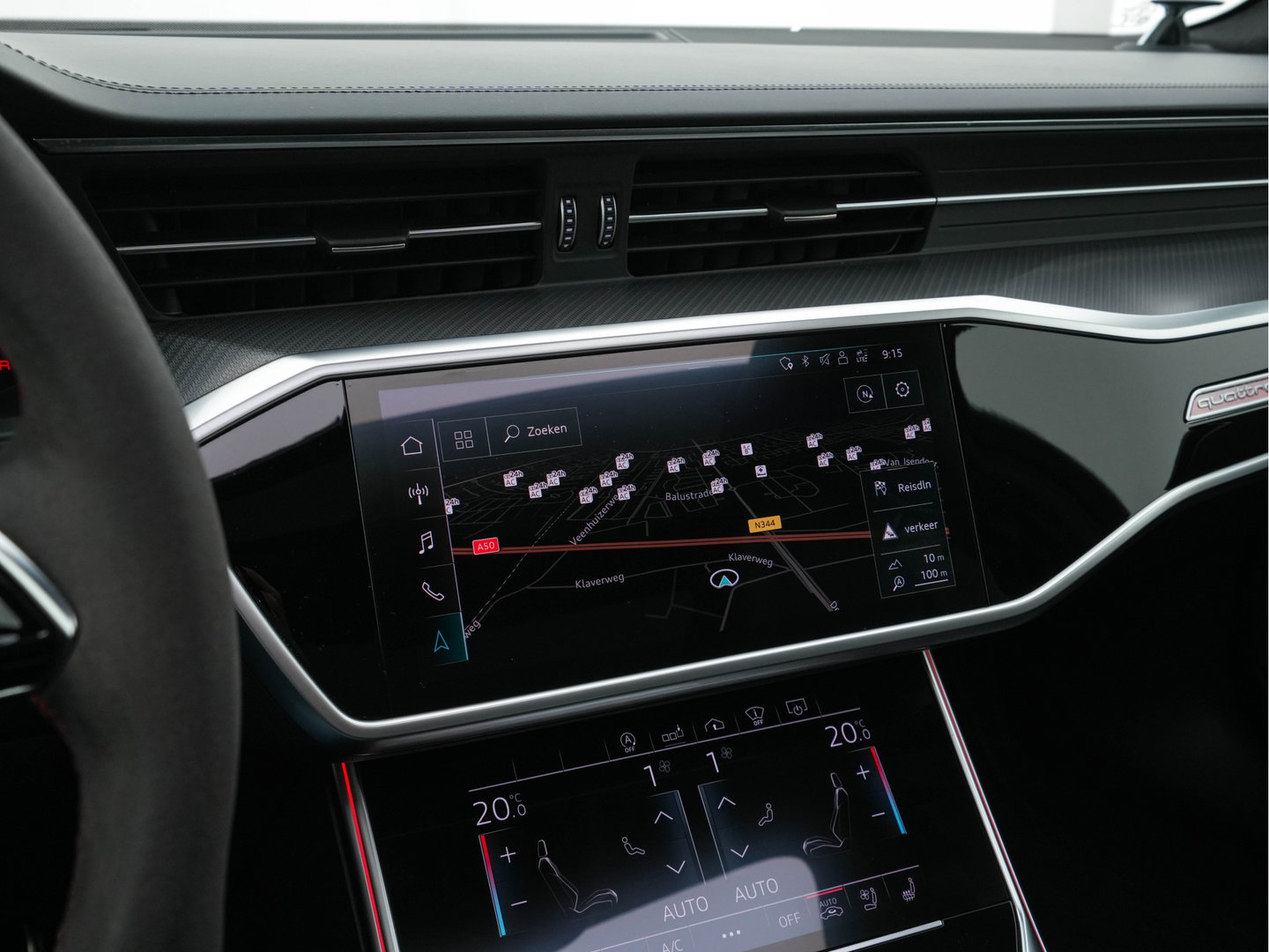 Audi RS6 Avant TFSI Quattro (INCL-BTW) Aut. *CERAMIC-BREAKS | LEATHER | HEAD-UP | LASER-LIGHT | BANG&OLUFSEN-ADVANCED | SOFT-CLOSE | ADAPTIVE-CRUISE | BLINDSPOT | TOPVIEW | MEMORY-PACK | DAB+ | ...