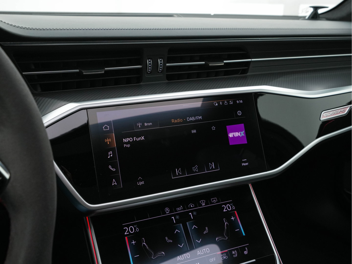 Audi RS6 Avant TFSI Quattro (INCL-BTW) Aut. *CERAMIC-BREAKS | LEATHER | HEAD-UP | LASER-LIGHT | BANG&OLUFSEN-ADVANCED | SOFT-CLOSE | ADAPTIVE-CRUISE | BLINDSPOT | TOPVIEW | MEMORY-PACK | DAB+ | ...