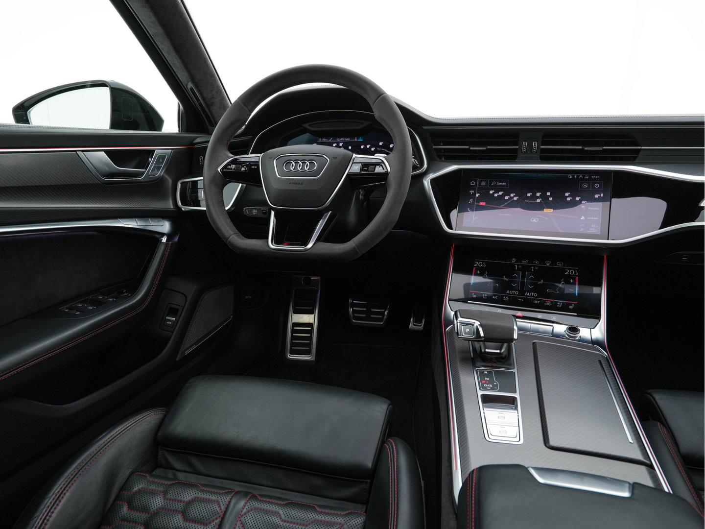 Audi RS6 Avant TFSI Quattro (INCL-BTW) Aut. *CERAMIC-BREAKS | LEATHER | HEAD-UP | LASER-LIGHT | BANG&OLUFSEN-ADVANCED | SOFT-CLOSE | ADAPTIVE-CRUISE | BLINDSPOT | TOPVIEW | MEMORY-PACK | DAB+ | ...
