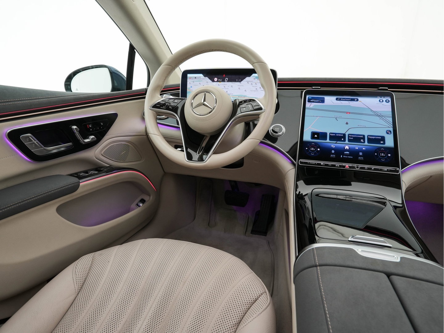 Mercedes-Benz EQS 350 Business Line 90 kWh {SOH-100%} [3-Fase-11kW] (INCL-BTW) Aut. *PANO | LEATHER | FULL-LED | MEMORY-PACK | HEATED-COMFORTSEATS | DIGI-COCKPIT | CAMERA | AMBIENT-LIGHT | NAVI-FULLMAP | BLIND-SPOT | KEYLESS | CARPLAY | PRIVACY-GLASS |
