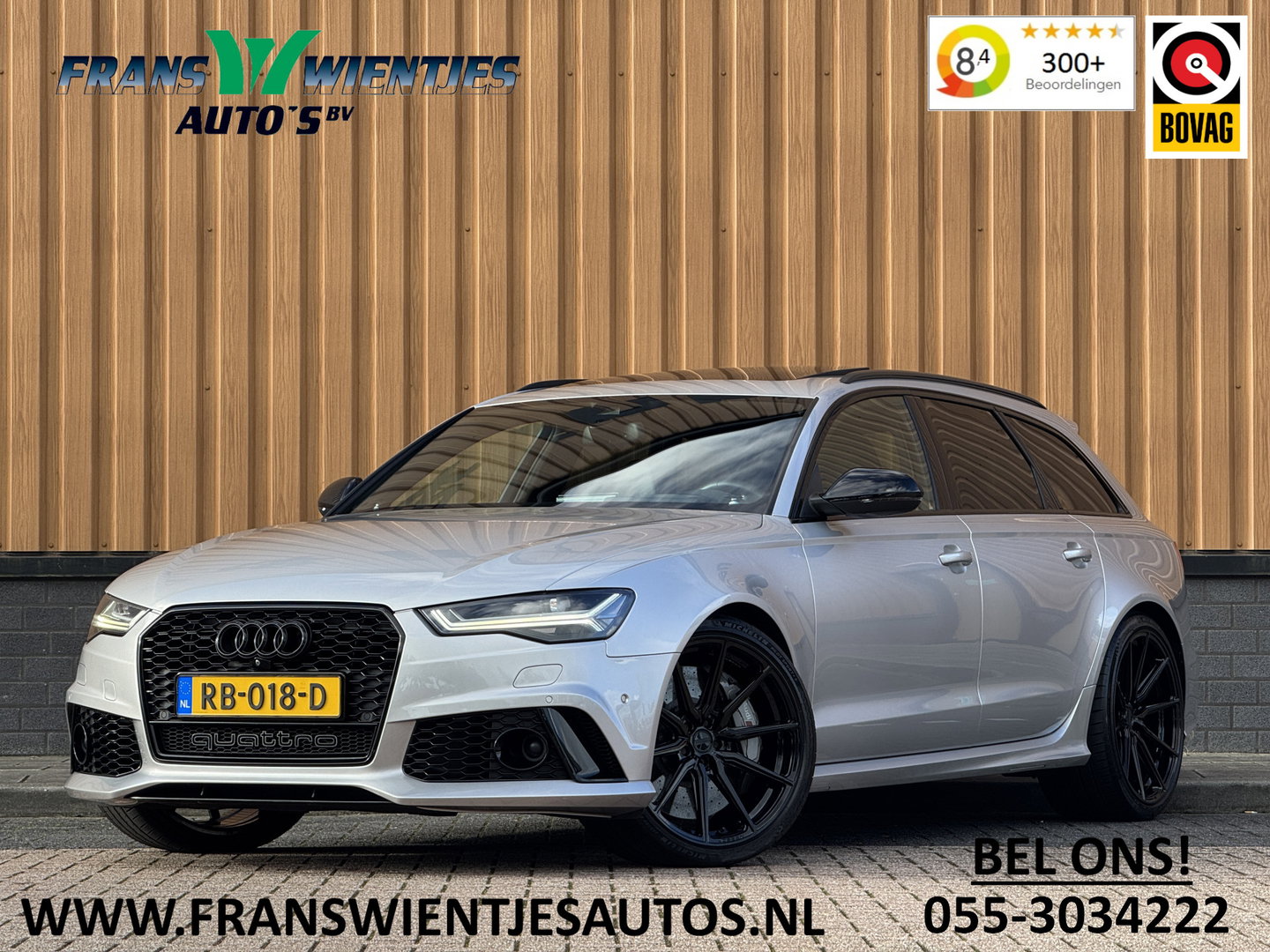 Audi A6 Avant 4.0 TFSI RS 6 quattro Pro Line Plus | Milltek | Keramisch | B&O Advanced | Dynamic Plus | Head-Up Display | Nightvision | Panoramadak | 360° Camera | Softclose | Leder | Keyless | DAB |