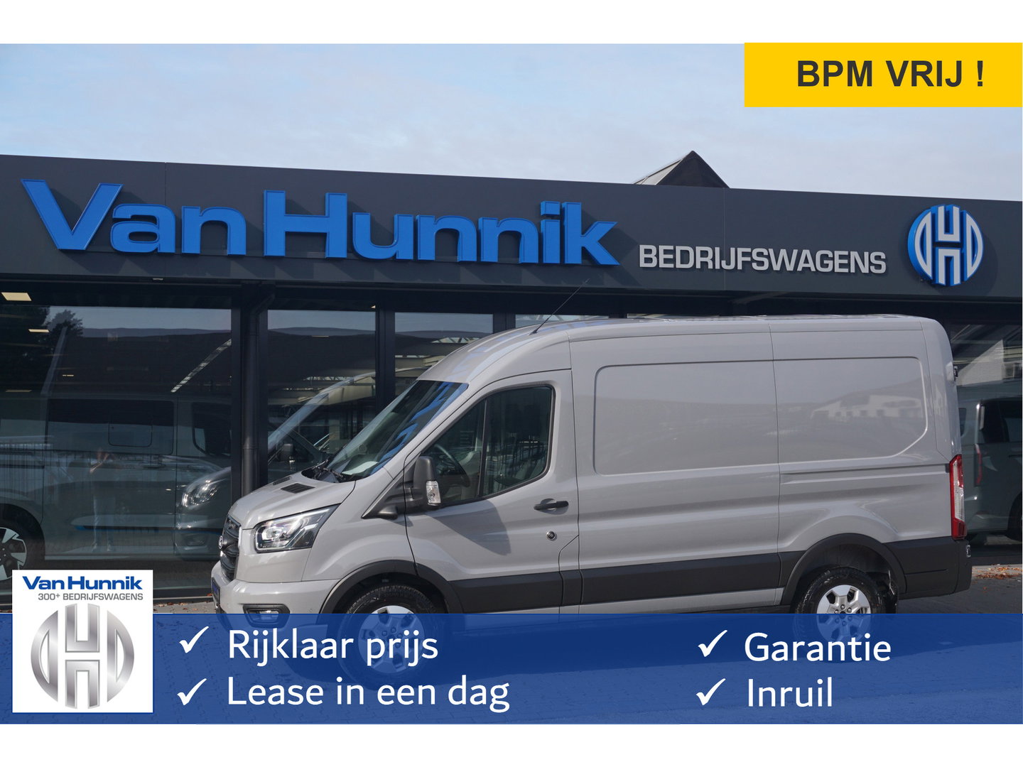 Ford Transit 350M L2H2 Limited AUT-8 165PK BPM VRIJ Navi, 360 Cam, ACC, Xenon, Lm Velg, Trekhaak!! NR. A116
