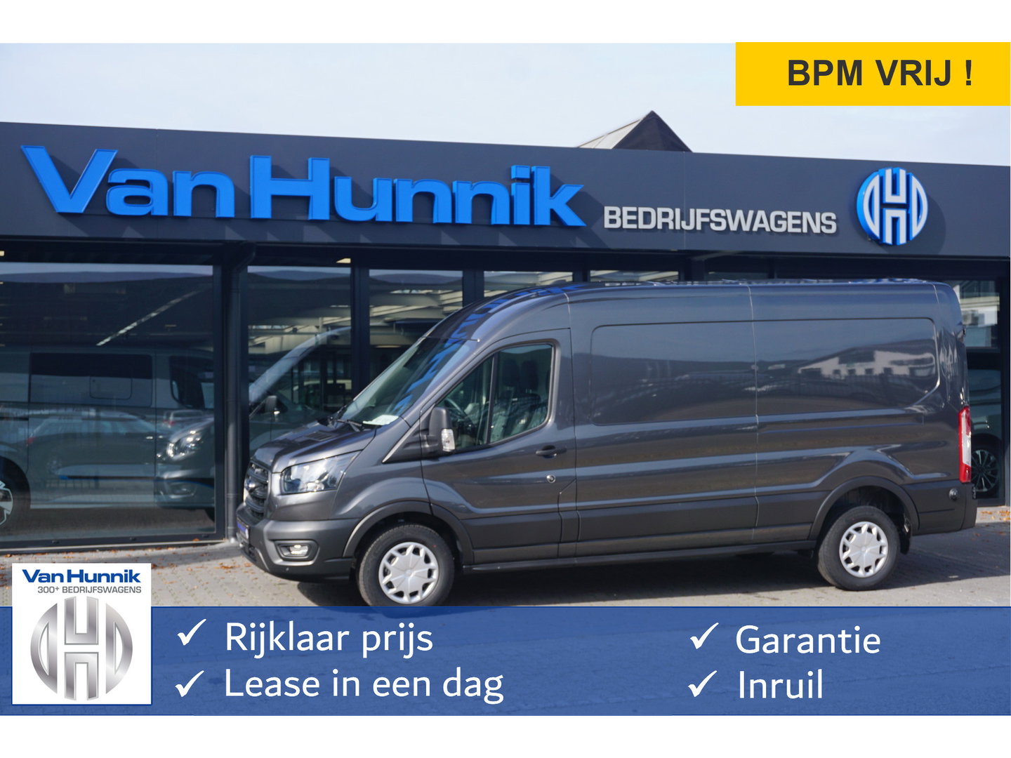 Ford Transit 350L 130PK L3H2 Trend BPM VRIJ!! Clima, 12" Sync 4 scherm Navi, 270° deur, Trekhaak!! NR. 330