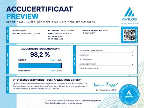 Peugeot 3008 1.6 HYbrid 225 Allure Pack Business SOG 98,2% | Navigatie | Dodehoek ASS | Apple Carplay | Camera |