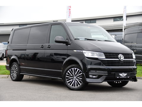 Volkswagen Transporter 2.0 TDI L2H1 28 Bulli Black Edition Virtual, Adaptieve Cruise, Camera, Carlay, LED, Stoelverwarming, Leder, 150pk, Automaat, Uniek!