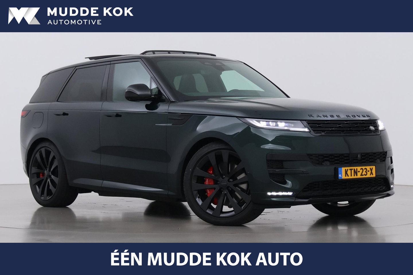 Land Rover Range Rover Sport 3.0 P550e Autobiography PHEV | British Racing Green | Performance Voorstoelen | Trekhaak | Luchtvering | Panoramadak | Meridian 3D | 23 Inch