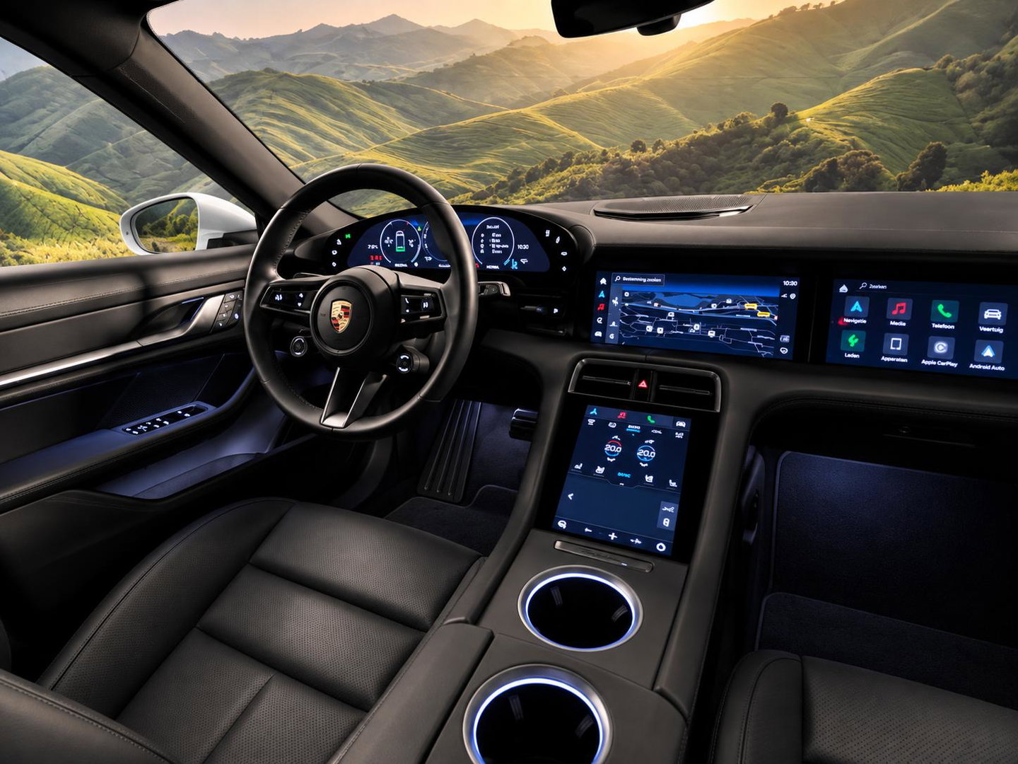 Porsche Taycan Sport Turismo Black Edition 105 kWh luchtvering l Pano l Massage l bijrijders scherm