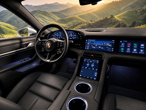Porsche Taycan Sport Turismo Black Edition 105 kWh luchtvering l Pano l Massage l bijrijders scherm