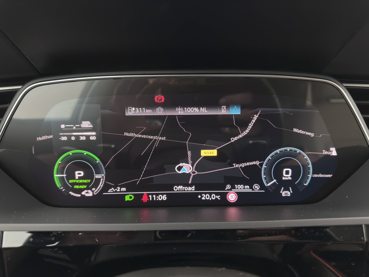 Audi Q8 e-tron 50 quattro Advanced Edition 95 kWh [3-Fase-22kW] {SoH-100%} (INCL.BTW) *LEATHER | FULL-LED | MEMORY-PACK | ADAPTIVE-CRUISE | CAMERA | PRIVACY-GLASS | DIGI-COCKPIT | PRIVACY-GLASS | SHIFT-PADDLES | DAB | AMBIENT-LIGHT | 20''ALU | TOWBAR*