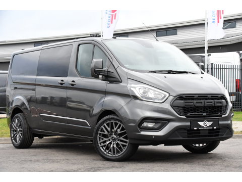 Ford Transit Custom 300 2.0 TDCI L2H1 DC Raptor Edition Limited Camera, Cruise, Carplay, 130pk, Automaat, Sensoren, Multimedia, 2 x Schuifdeur, UNIEK!