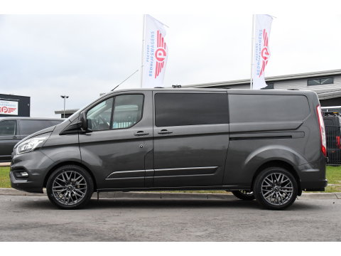 Ford Transit Custom 300 2.0 TDCI L2H1 DC Raptor Edition Limited Camera, Cruise, Carplay, 130pk, Automaat, Sensoren, Multimedia, 2 x Schuifdeur, UNIEK!