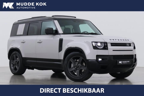 Land Rover Defender 110 P300e X-Dynamic SE | Luchtvering | ClearSight | Black Pack | Panoramadak | Trekhaak | 360° Camera | Koelbox | ACC