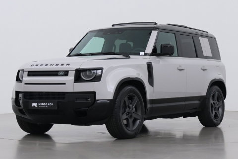 Land Rover Defender 110 P300e X-Dynamic SE | Luchtvering | ClearSight | Black Pack | Panoramadak | Trekhaak | 360° Camera | Koelbox | ACC