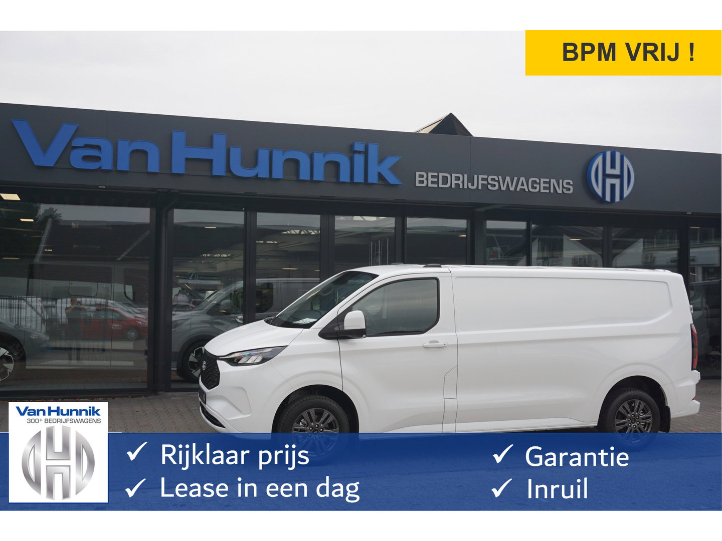 Ford E-Transit Custom 320L 218PK 71KWH Limited AUT BPM VRIJ!! Navi, ACC, 360° Cam, 17" LM!! NR. EC29