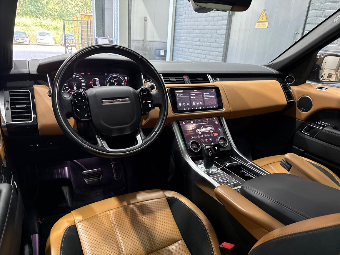 Land Rover Range Rover Sport P400e HSE | Luchtvering | Black Pack | Meridian | 360° Camera | Panoramadak | Ventilatiestoelen | Keyless | 21 Inch
