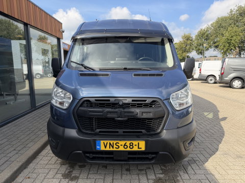 Ford Transit 350 2.0 TDCI 170pk L3H2 DC 5 persoons Trend / vaste prijs rijklaar € 25.950 ex btw / euro 6 / bpm vrij / lease vanaf € 424 / raptor grille / blauw metallic / trekhaak 2500 kg
