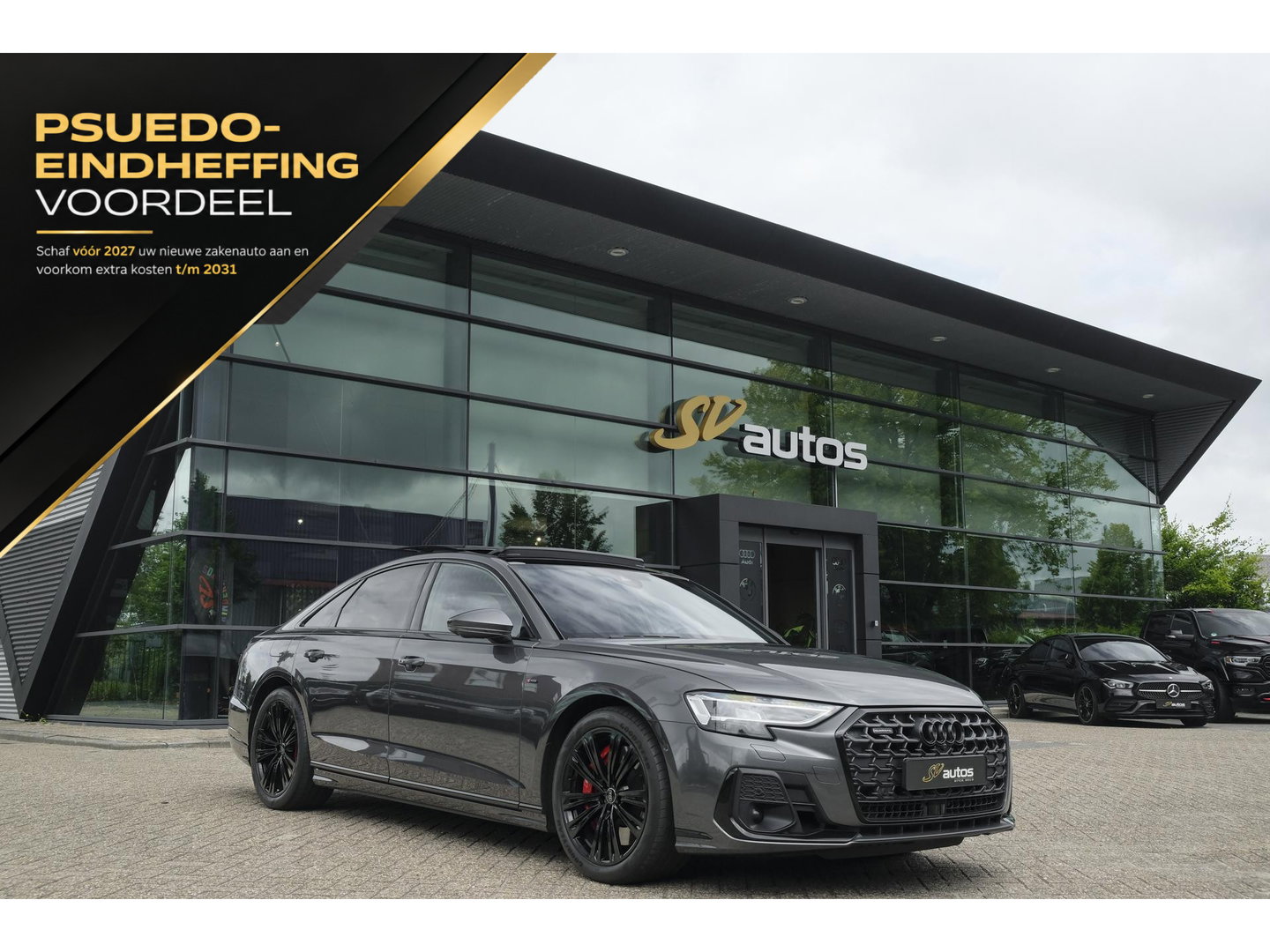 Audi A8 60 TFSIe 462pk S-Line Quattro Panoramdak *BTW* B&O *SOH 100%* 4-Wielsturing RS stoelen Luchtvering Massage Stoelkoeling