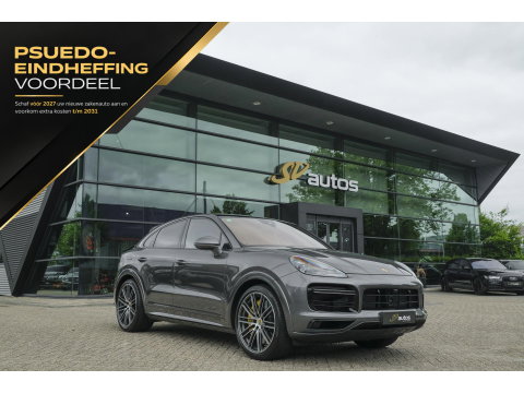 Porsche Cayenne Coupé 4.0 V8 Turbo S 680pk E-Hybrid Panoramadak 4-wielsturing *SOH 94%* Trekhaak PDCC BOMVOL 1e Eigenaar NLauto 22" LMV