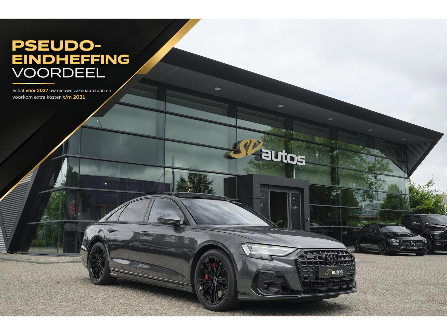 Audi A8 60 TFSIe 462pk S-Line Quattro Panoramdak *BTW* B&O *SOH 100%* 4-Wielsturing RS stoelen Luchtvering Massage Stoelkoeling