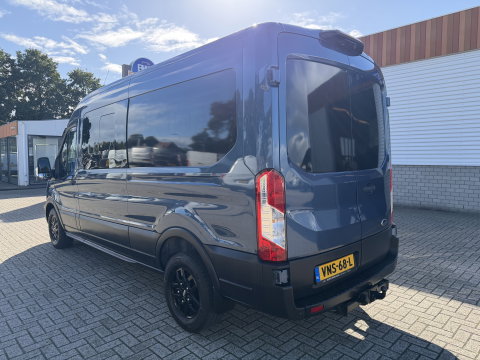 Ford Transit 350 2.0 TDCI 170pk L3H2 DC 5 persoons Trend / vaste prijs rijklaar € 25.950 ex btw / euro 6 / bpm vrij / lease vanaf € 424 / raptor grille / blauw metallic / trekhaak 2500 kg