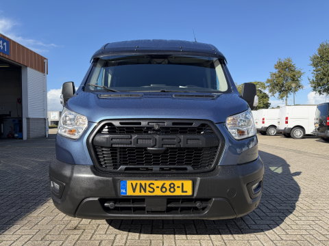 Ford Transit 350 2.0 TDCI 170pk L3H2 DC 5 persoons Trend / vaste prijs rijklaar € 25.950 ex btw / euro 6 / bpm vrij / lease vanaf € 424 / raptor grille / blauw metallic / trekhaak 2500 kg